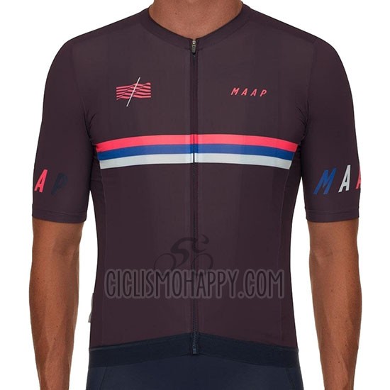 Maap Nationals Mulberry Cycling Jersey Bib Short 2019 Men Short Sleeve Marron