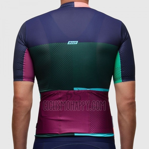 Maap Sector Pro Cycling Jersey Bib Short 2017 Men Short Sleeve Green and Blue