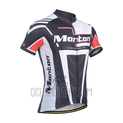 Monton Cycling Jersey Bib Short 2014 Men Short Sleeve Black White