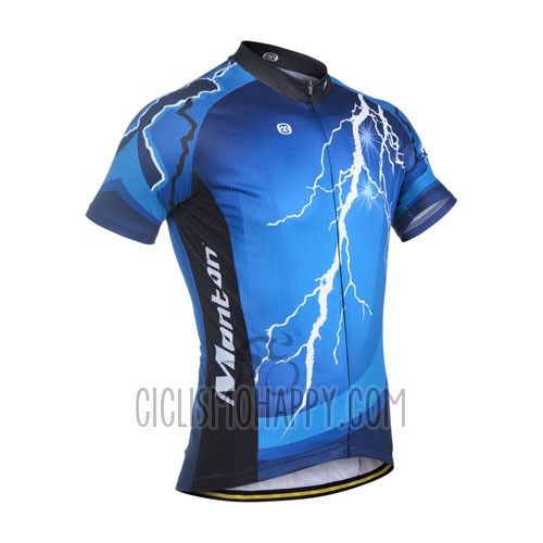 Monton Cycling Jersey Bib Short 2014 Men Short Sleeve Black and Blue