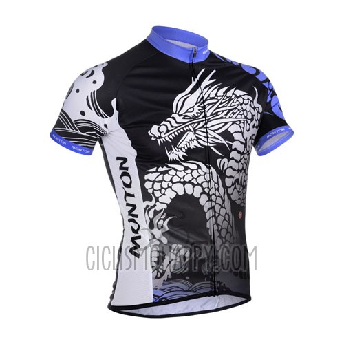 Monton Cycling Jersey Bib Short 2014 Men Short Sleeve Black and Purple