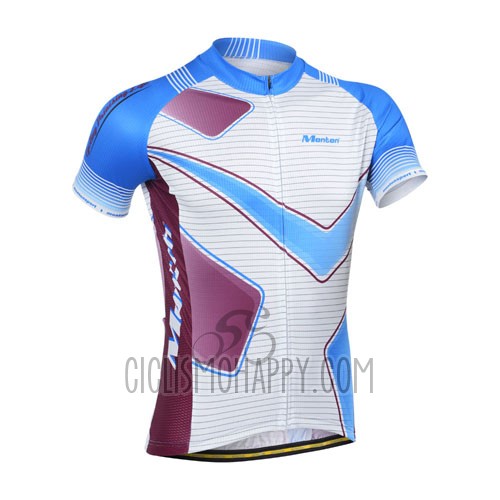 Monton Cycling Jersey Bib Short 2014 Men Short Sleeve Purple and Blue