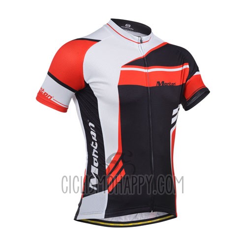 Monton Cycling Jersey Bib Short 2014 Men Short Sleeve Red and Black