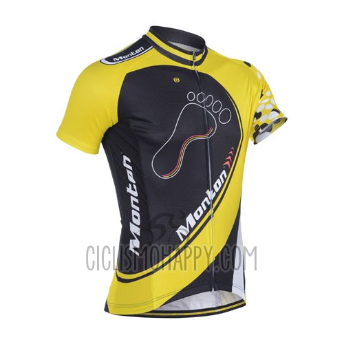 Monton Cycling Jersey Bib Short 2014 Men Short Sleeve Yellow and Black