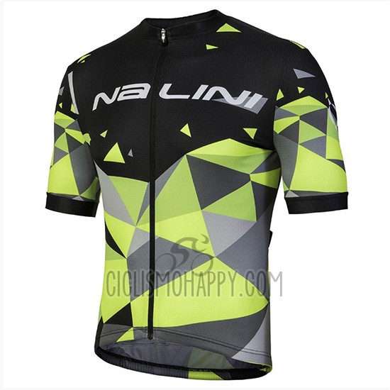 Nalini Ahs Discesa Cycling Jersey Bib Short 2018 Men Short Sleeve Black and Green