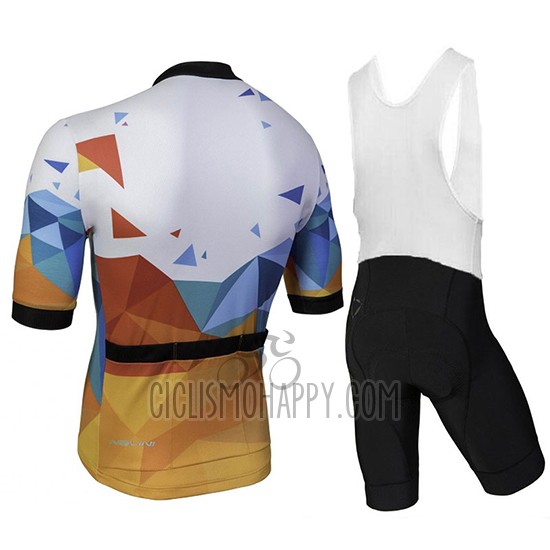 Nalini Ahs Discesa Cycling Jersey Bib Short 2018 Men Short Sleeve White and Orange