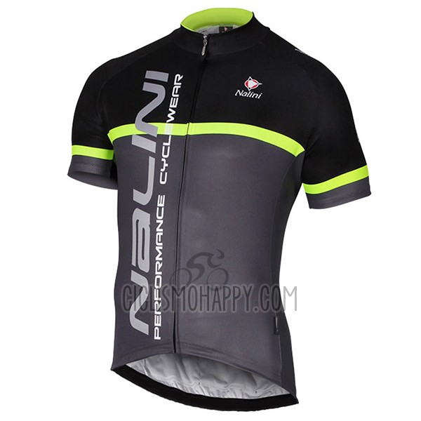 Nalini Brivio Cycling Jersey Bib Short 2017 Men Short Sleeve Black and Gray