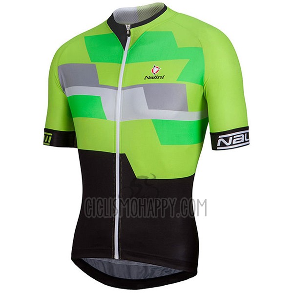 Nalini Cervino Cycling Jersey Bib Short 2017 Men Short Sleeve Green and Black