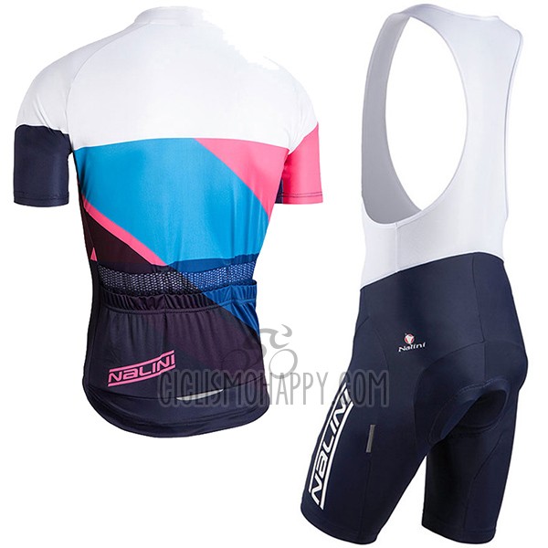 Nalini Champion Cycling Jersey Bib Short 2017 Men Short Sleeve Blue and White