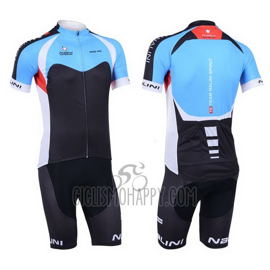 Nalini Cycling Jersey Bib Short 2013 Men Short Sleeve Black and Sky Blue