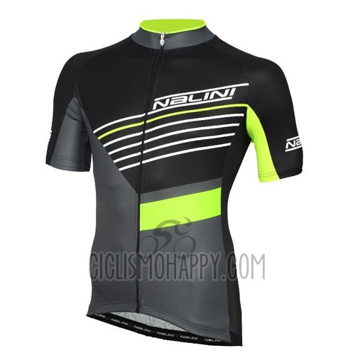 Nalini Cycling Jersey Bib Short 2016 Men Short Sleeve Black and Green