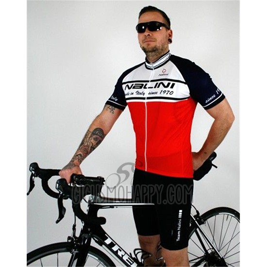 Nalini Cycling Jersey Bib Short 2019 Men Short Sleeve White Red Black