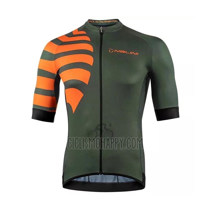 Nalini Cycling Jersey Bib Short 2021 Men Short Sleeve Green Orange