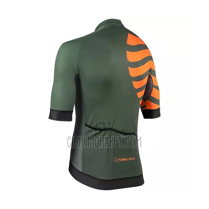 Nalini Cycling Jersey Bib Short 2021 Men Short Sleeve Green Orange