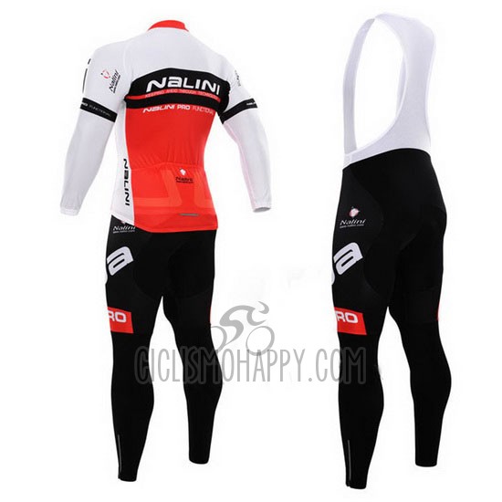 Nalini Cycling Jersey Bib Tight 2015 Men Long Sleeve Red and White