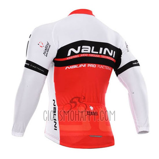 Nalini Cycling Jersey Bib Tight 2015 Men Long Sleeve Red and White