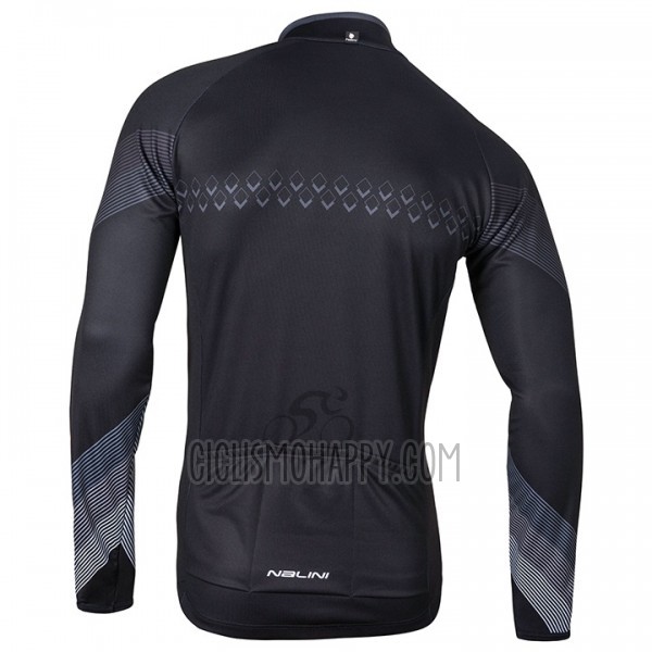 Nalini Cycling Jersey Bib Tight 2017 Men Long Sleeve Black