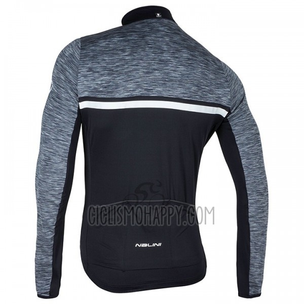 Nalini Cycling Jersey Bib Tight 2017 Men Long Sleeve Black and Gray