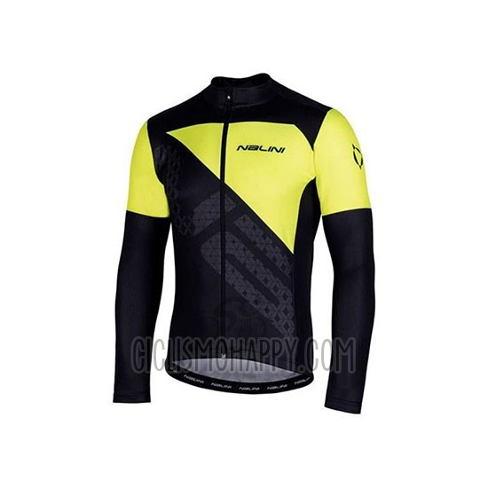 Nalini Cycling Jersey Bib Tight 2020 Men Long Sleeve Black Yellow