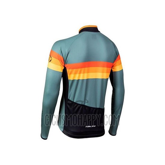 Nalini Cycling Jersey Bib Tight 2020 Men Long Sleeve Green Orange
