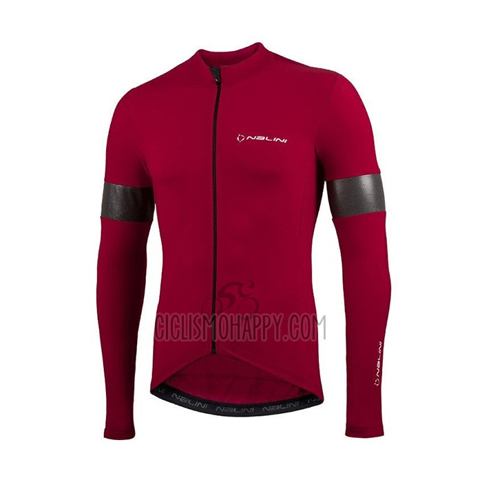 Nalini Cycling Jersey Bib Tight 2021 Men Long Sleeve Deep Red