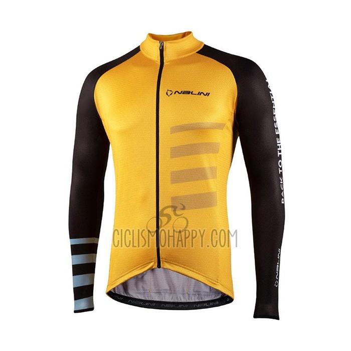Nalini Cycling Jersey Bib Tight 2021 Men Long Sleeve Yellow
