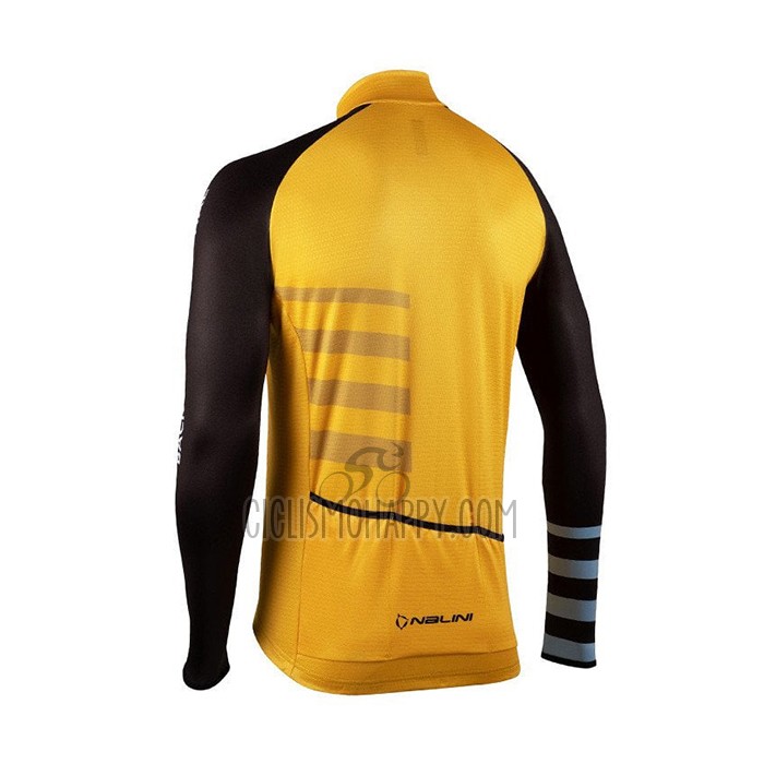Nalini Cycling Jersey Bib Tight 2021 Men Long Sleeve Yellow