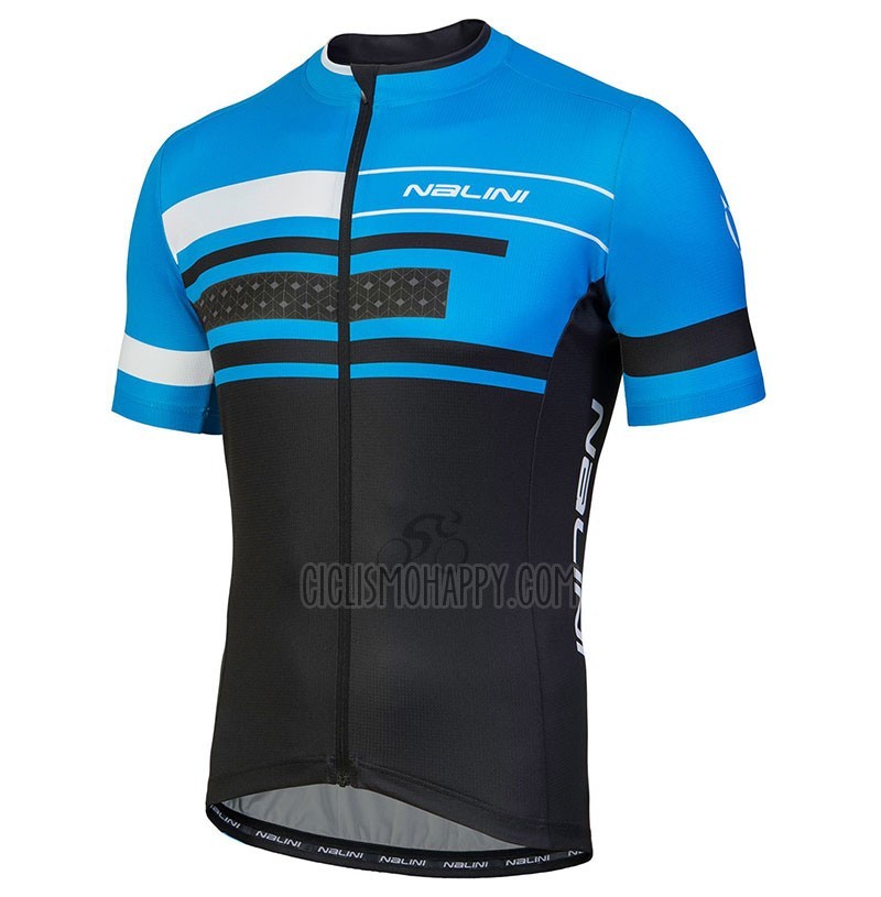 Nalini Fatica Cycling Jersey Bib Short 2018 Men Short Sleeve Blue