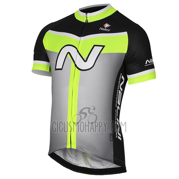 Nalini Navision Cycling Jersey Bib Short 2017 Men Short Sleeve Green and Gray