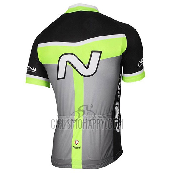 Nalini Navision Cycling Jersey Bib Short 2017 Men Short Sleeve Green and Gray