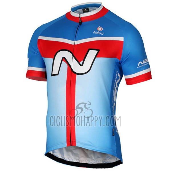 Nalini Navision Cycling Jersey Bib Short 2017 Men Short Sleeve Sky Blue