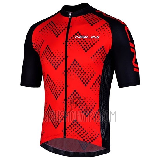 Nalini Podio 2.0 Cycling Jersey Bib Short 2019 Men Short Sleeve Black Red
