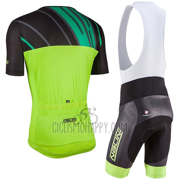 Nalini Roma Cycling Jersey Bib Short 2017 Men Short Sleeve Black and Green