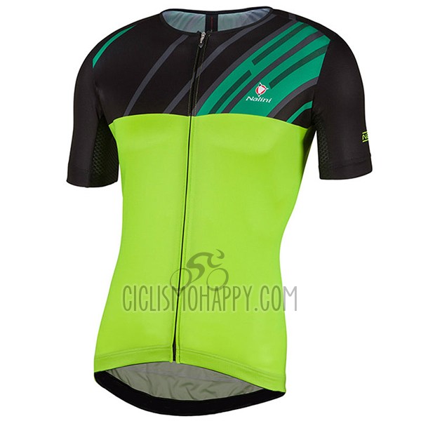 Nalini Roma Cycling Jersey Bib Short 2017 Men Short Sleeve Black and Green