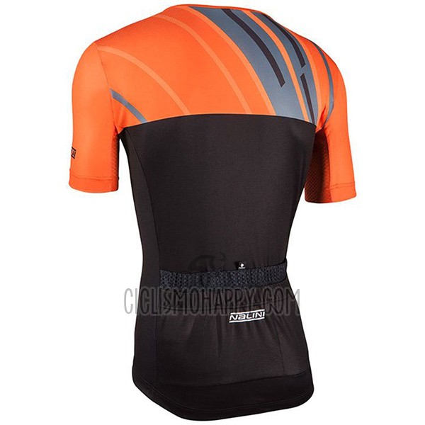 Nalini Roma Cycling Jersey Bib Short 2017 Men Short Sleeve Black and Orange
