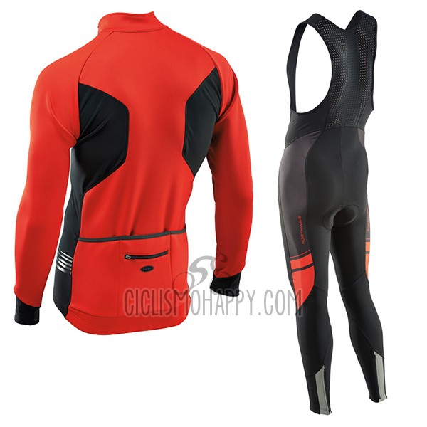 Nalini Northwave Cycling Jersey Bib Tight 2017 Men Long Sleeve Red and Black