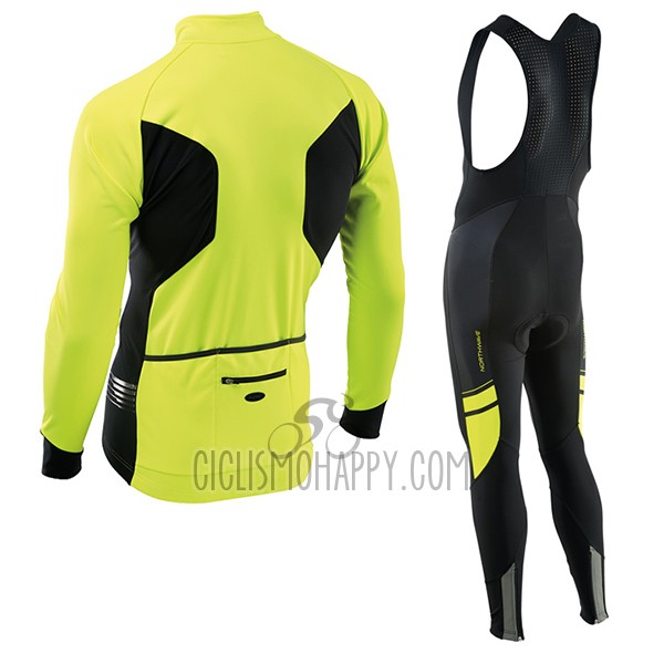 Nalini Northwave Cycling Jersey Bib Tight 2017 Men Long Sleeve Yellow and Black