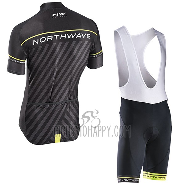 Northwave Cycling Jersey Bib Short 2017 Men Short Sleeve Black and Green