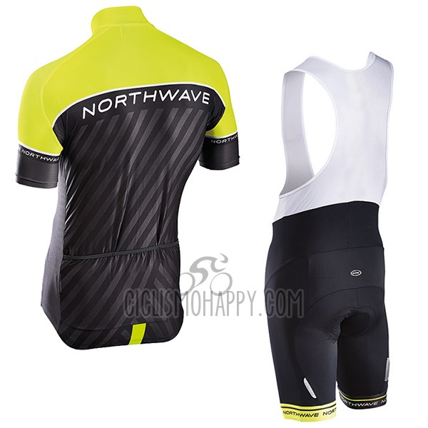 Northwave Cycling Jersey Bib Short 2017 Men Short Sleeve Green and Black