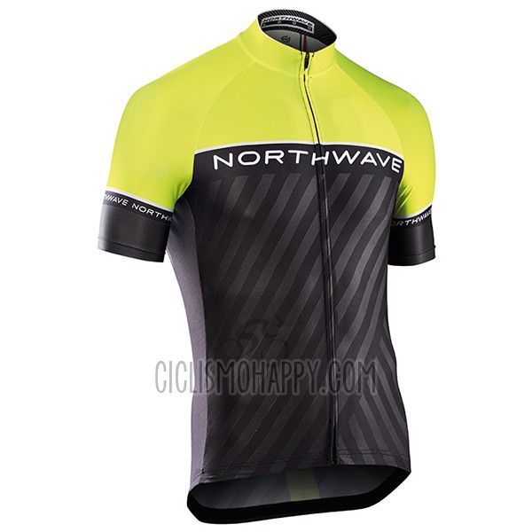 Northwave Cycling Jersey Bib Short 2017 Men Short Sleeve Green and Black