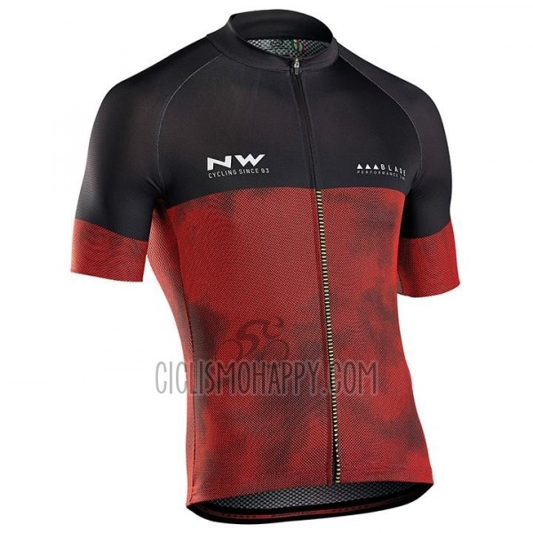 Northwave Cycling Jersey Bib Short 2018 Men Short Sleeve Black Red