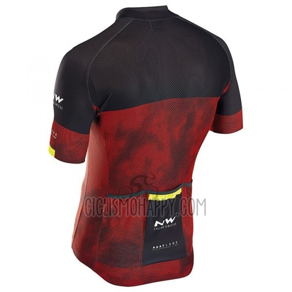Northwave Cycling Jersey Bib Short 2018 Men Short Sleeve Black Red