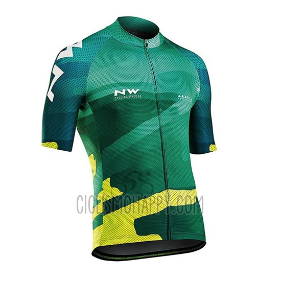 Northwave Cycling Jersey Bib Short 2018 Men Short Sleeve Blade Green