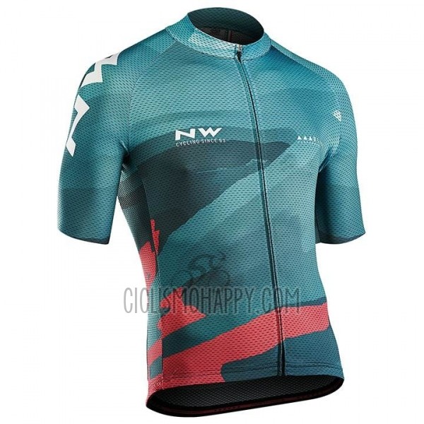 Northwave Cycling Jersey Bib Short 2018 Men Short Sleeve Green Pink