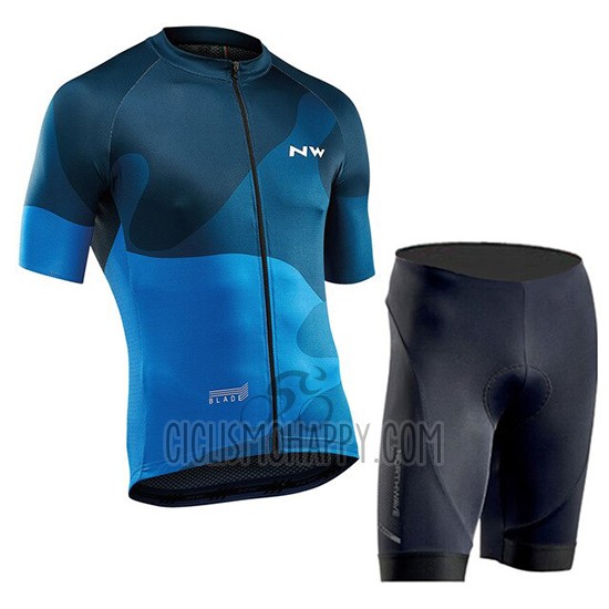 Northwave Cycling Jersey Bib Short 2019 Men Short Sleeve Blue