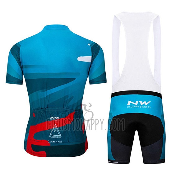 Northwave Cycling Jersey Bib Short 2019 Men Short Sleeve Blue Red