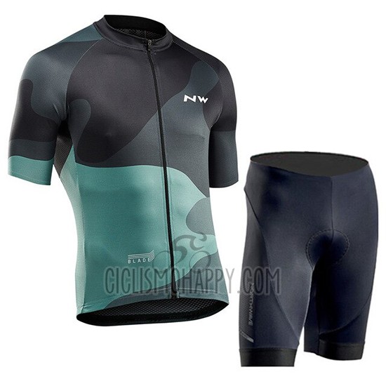 Northwave Cycling Jersey Bib Short 2019 Men Short Sleeve Green