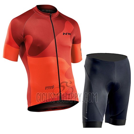Northwave Cycling Jersey Bib Short 2019 Men Short Sleeve Orange