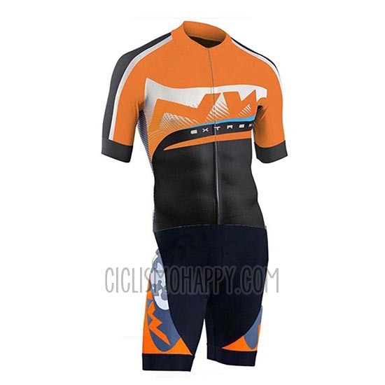 Northwave Cycling Jersey Bib Short 2019 Men Short Sleeve Orange Silver Black