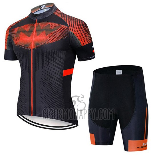 Northwave Cycling Jersey Bib Short 2020 Men Short Sleeve Black Orange